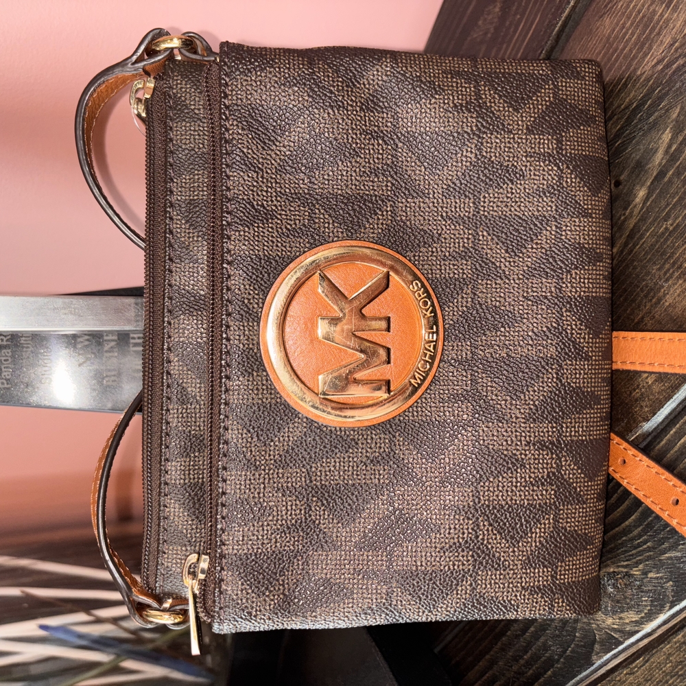 Michael Kors Brown Logo Crossbody Bag